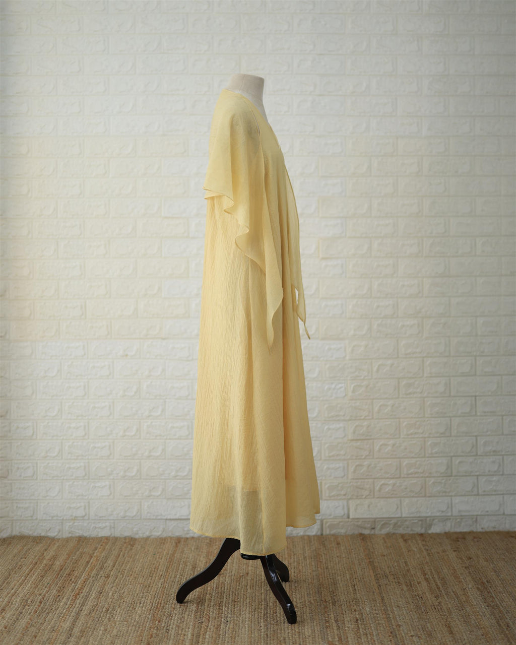 Buttercream Convertible Maxi Dress in Pale Yellow, styling detail