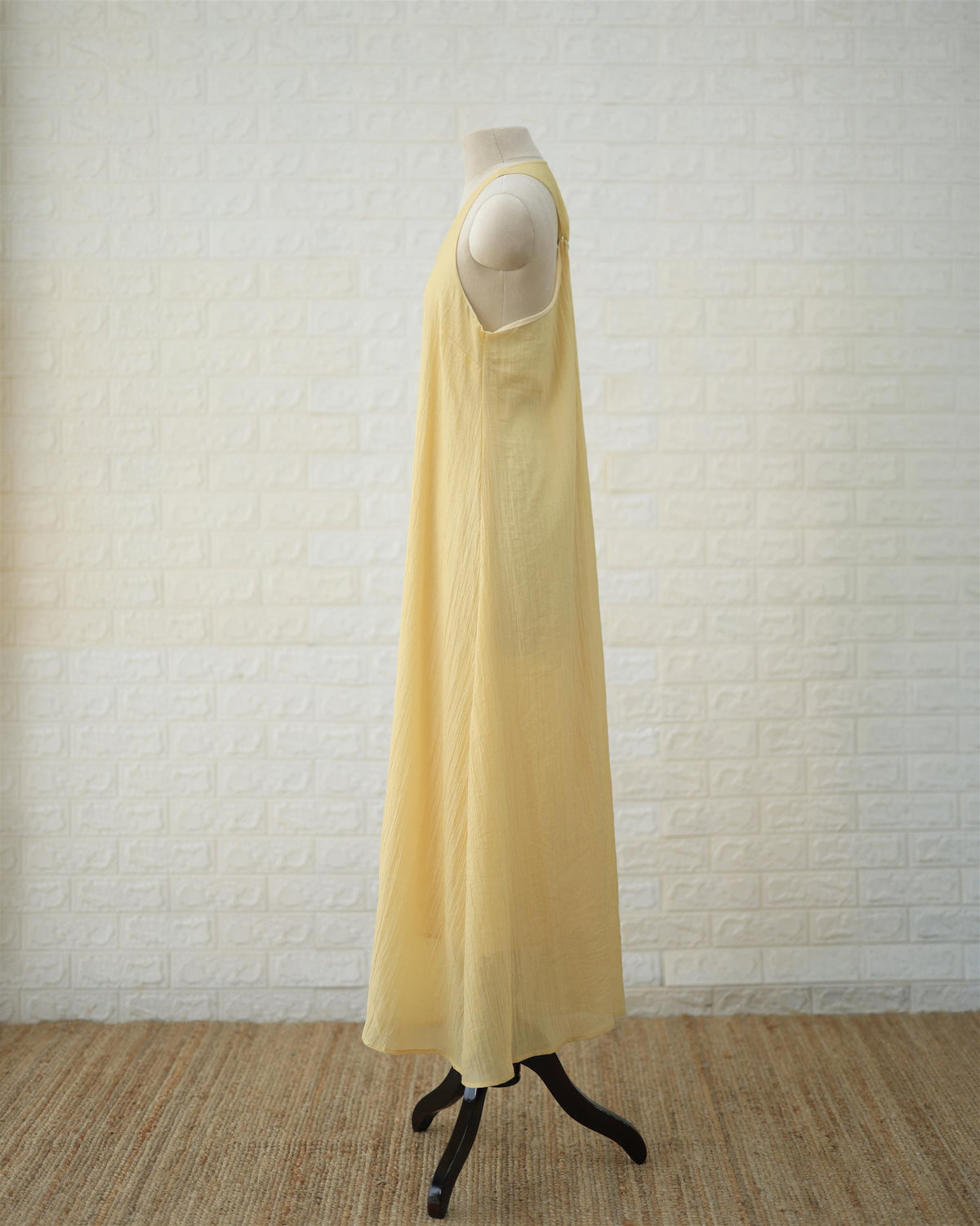 Buttercream Convertible Maxi Dress in Pale Yellow, side view