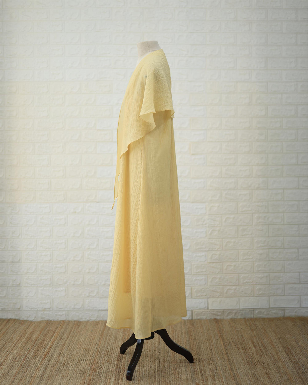 Buttercream Convertible Maxi Dress in Pale Yellow, styling detail