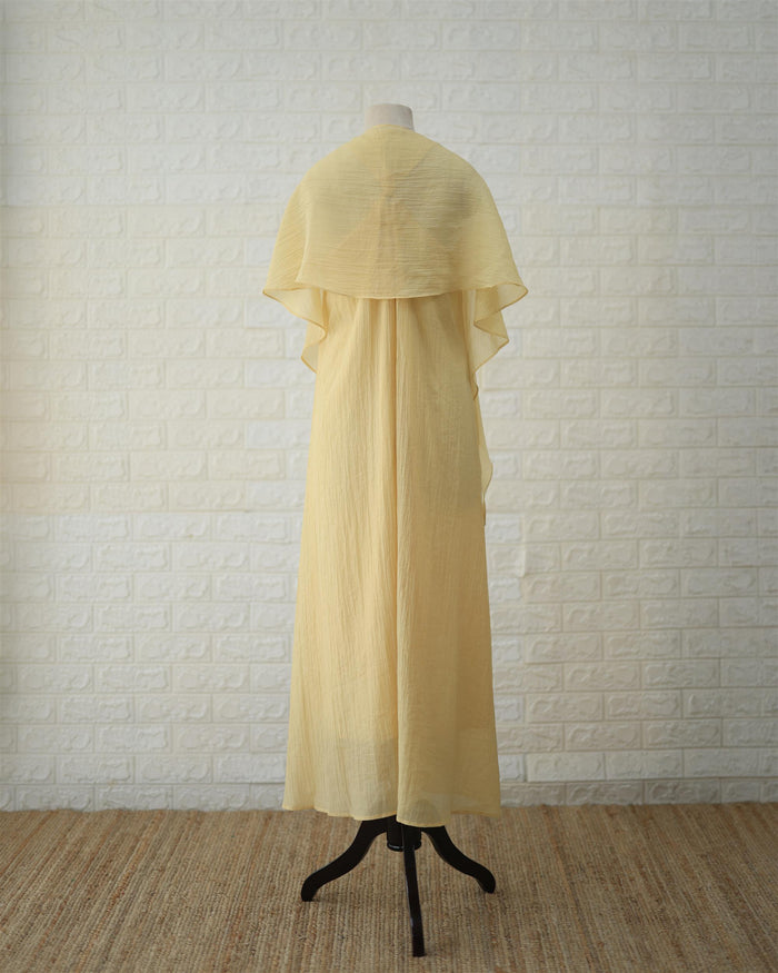 Buttercream Convertible Maxi Dress in Pale Yellow, styling detail